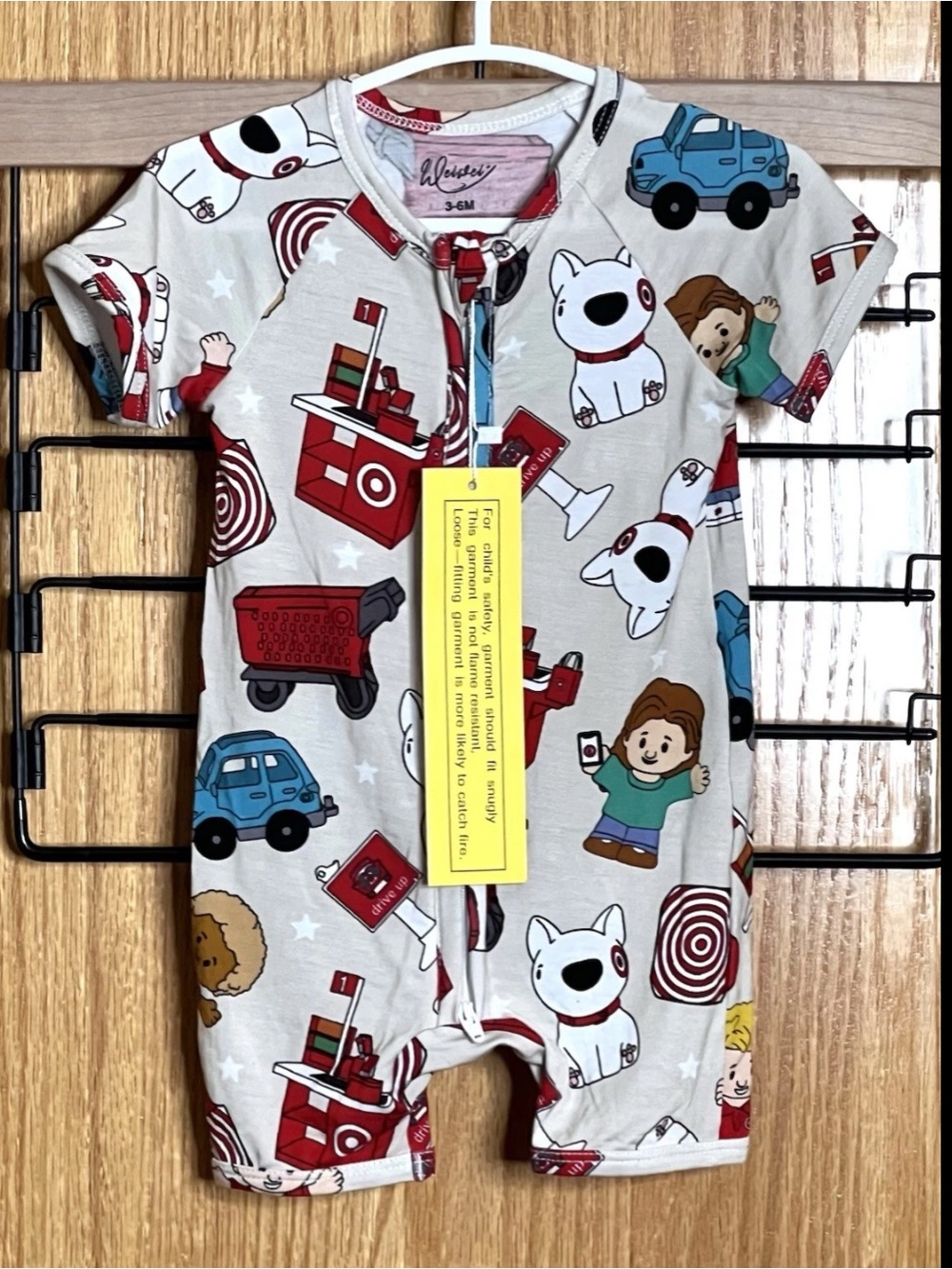 NEW Wei Wei Bamboo Shortie Unisex 3-6 Months Smooth Stretch Target LP Car Dog